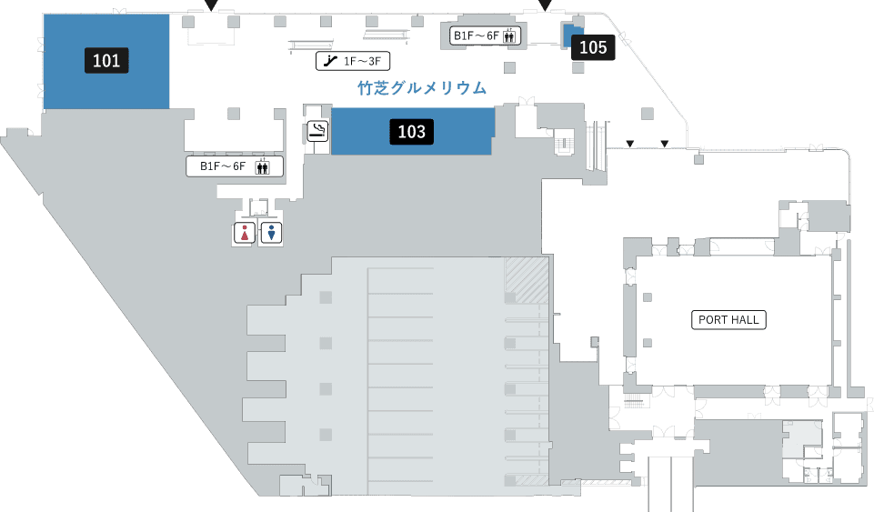 飲食店(竹芝グルメリウム)1階のマップ